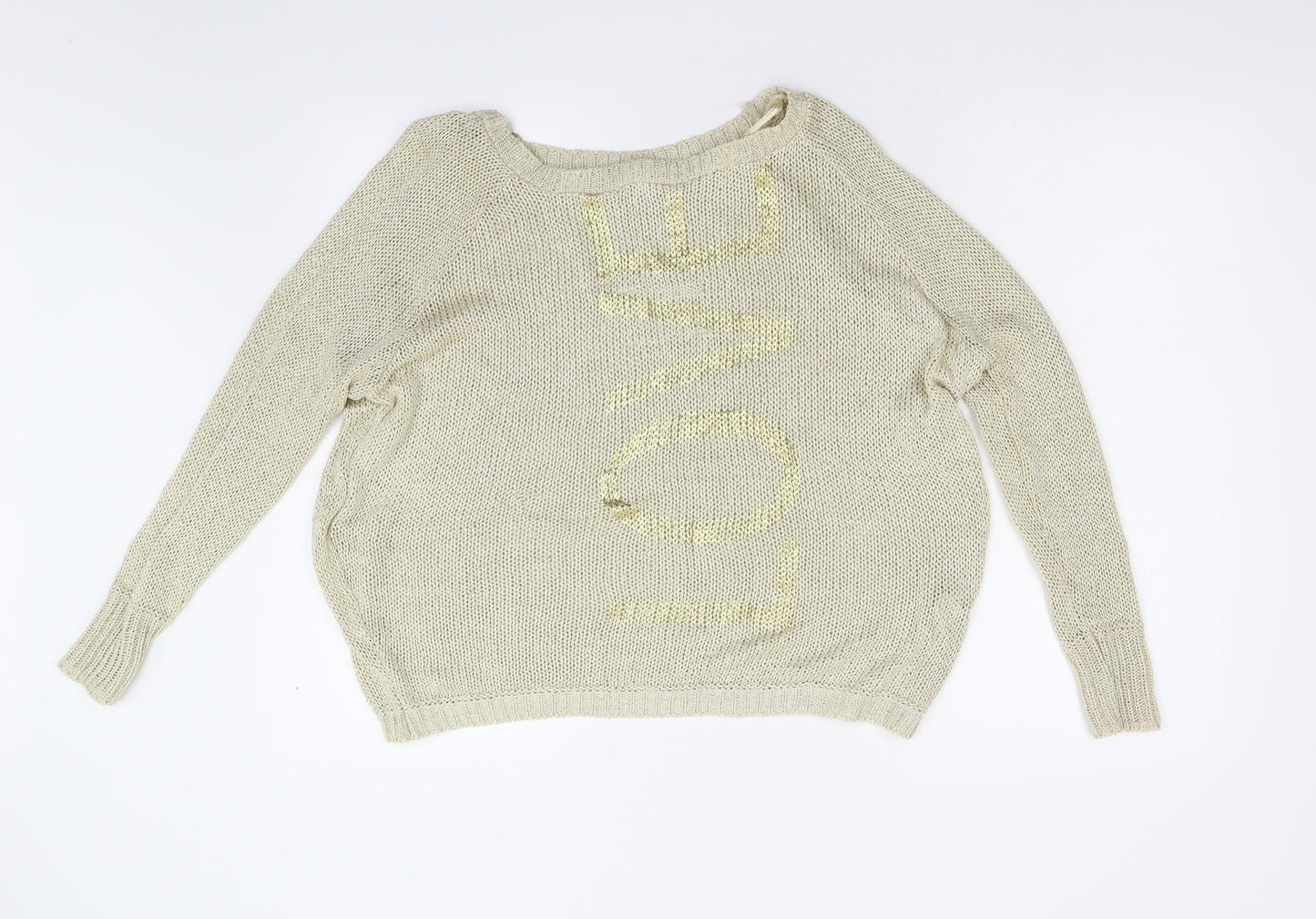 River Island Womens Gold  Knit Pullover Jumper Size 6