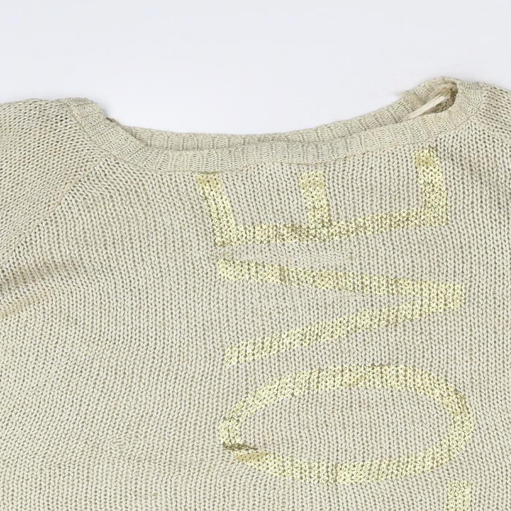 River Island Womens Gold  Knit Pullover Jumper Size 6