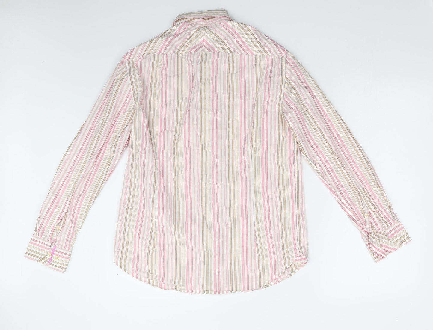 NEXT Mens Pink Striped   Button-Up Size M