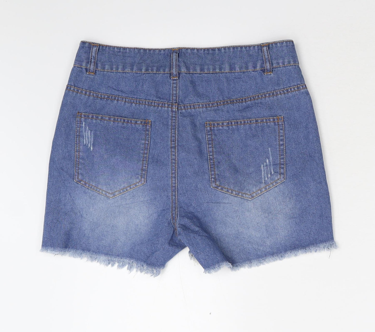 Preworn Womens Blue  Damask Mom Shorts Size 10