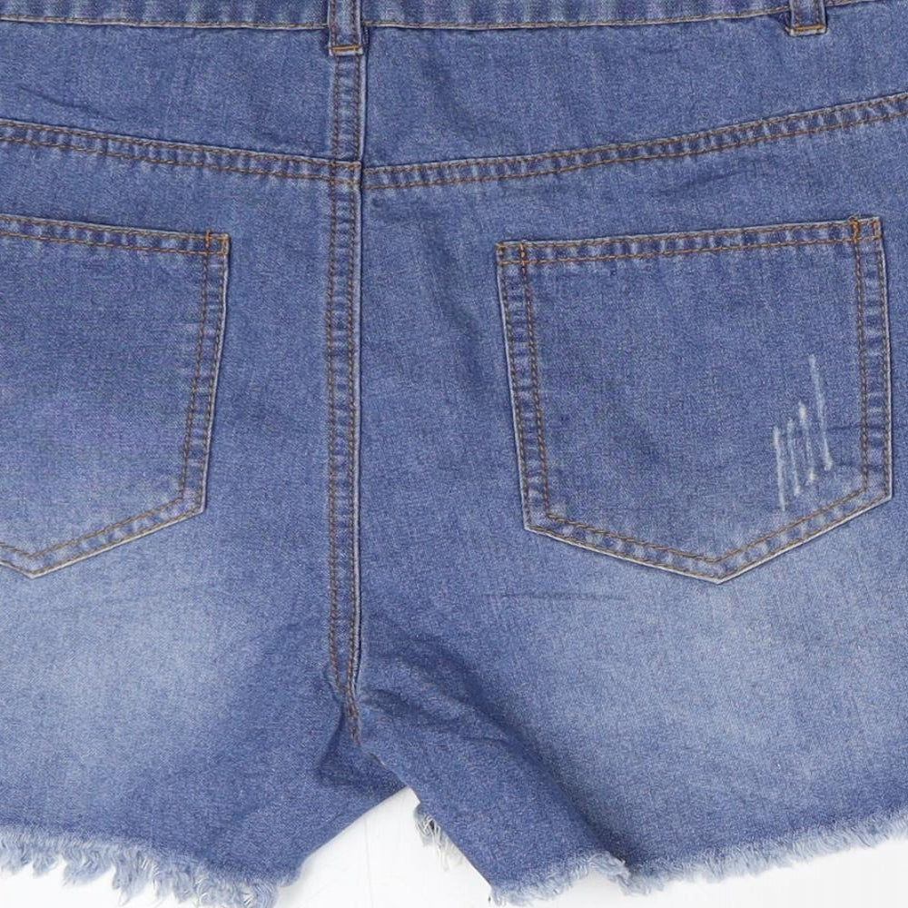 Preworn Womens Blue  Damask Mom Shorts Size 10