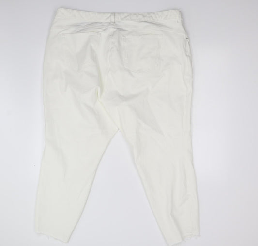 Preworn Womens Ivory  Denim Skinny Jeans Size 28 L27 in