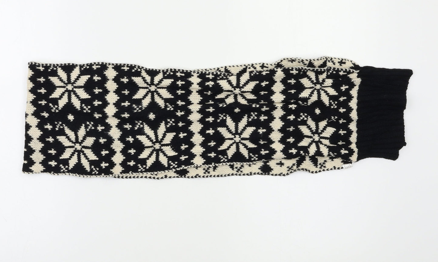 Preworn Unisex Black Geometric   Scarf
