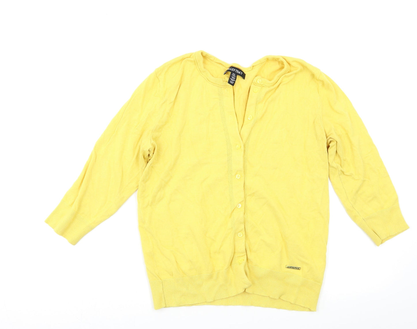 Ellen Tracy Womens Yellow   Cardigan Jumper Size M