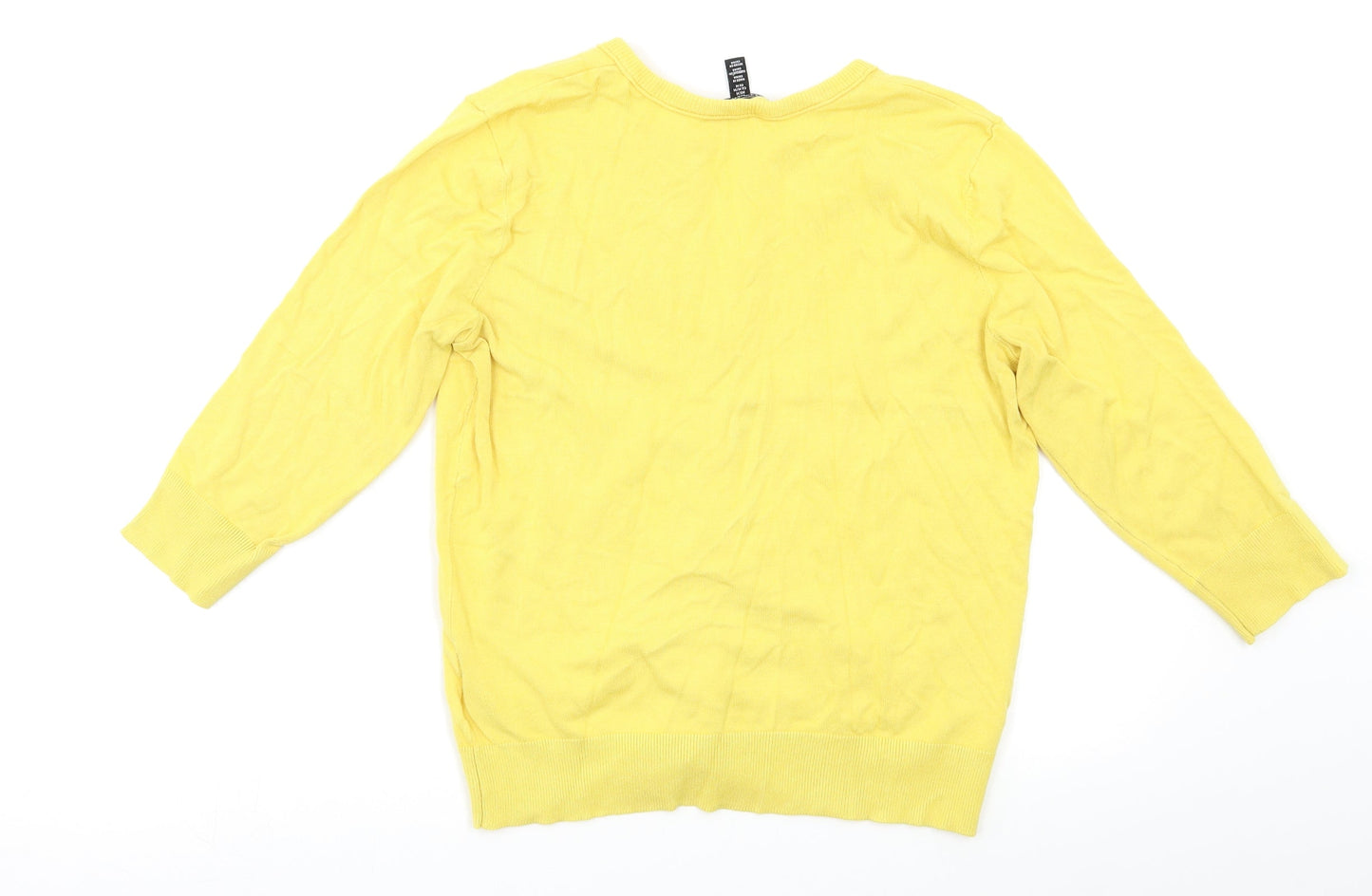 Ellen Tracy Womens Yellow   Cardigan Jumper Size M