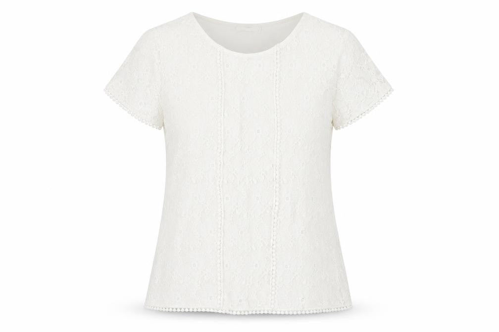 Oasis Womens White Floral  Basic Blouse Size S