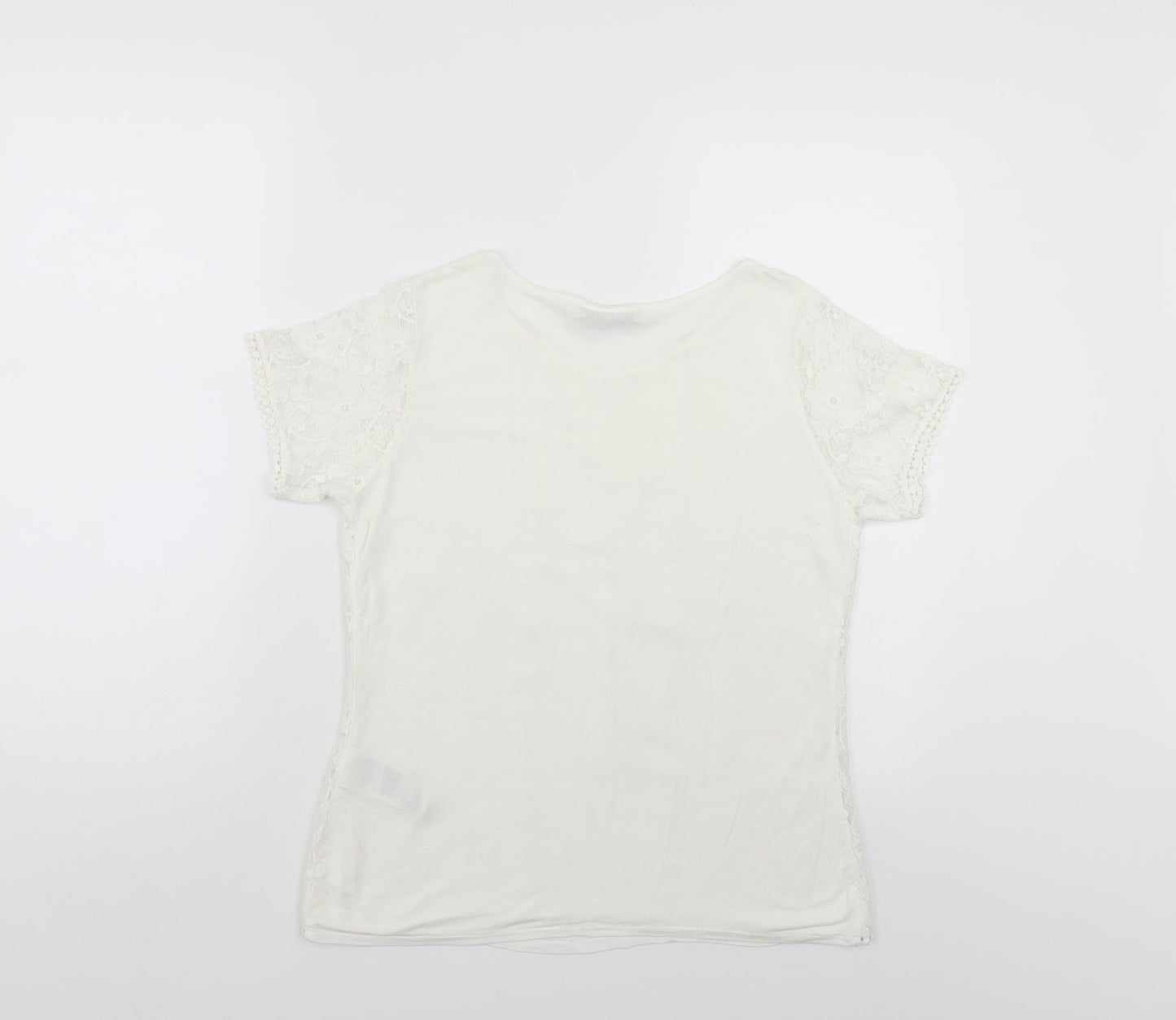 Oasis Womens White Floral  Basic Blouse Size S