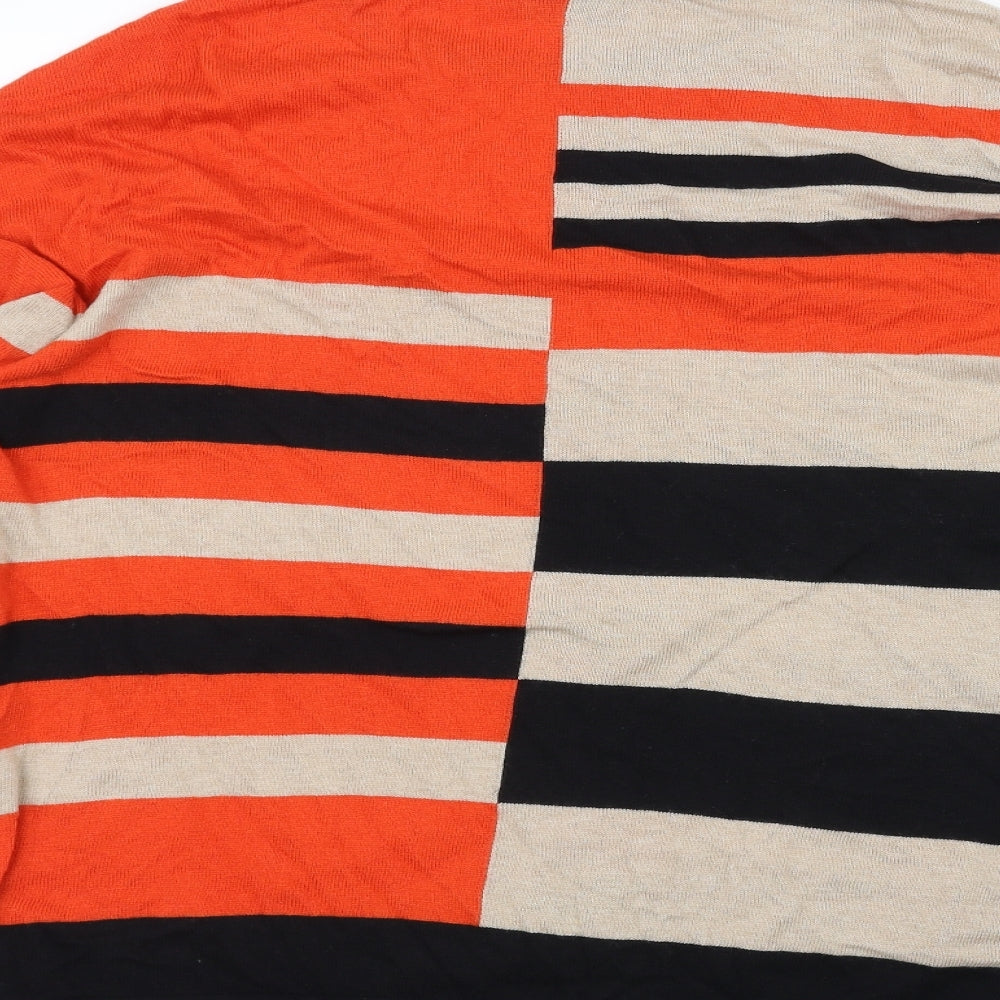 Wallis Womens Brown Striped  Basic T-Shirt Size S