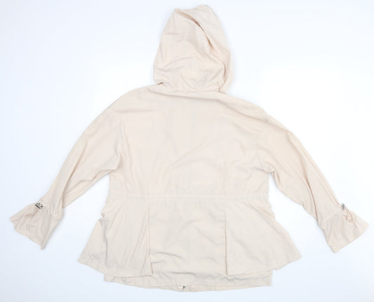 Paspasya Womens Beige  Rayon Jacket Coat Size 12