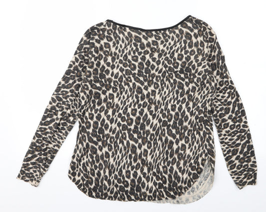 Preworn Womens Black Animal Print  Pullover Jumper Size S