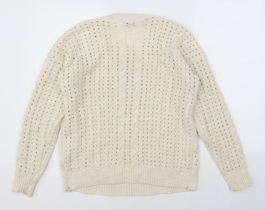 Missi Womens Beige  Knit Pullover Jumper Size M