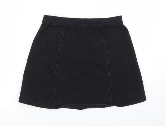 Cooperative Womens Black  Denim A-Line Skirt Size S