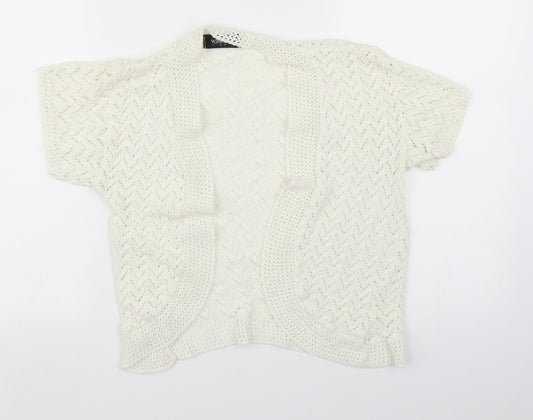 Whisper Womens White  Knit Shrug Jumper Size L