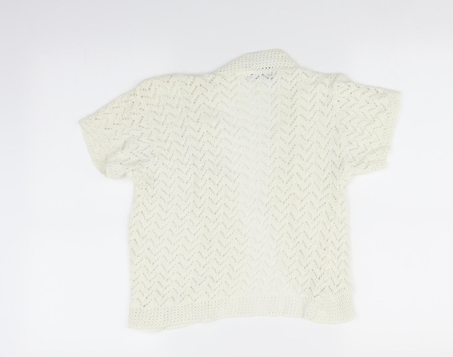 Whisper Womens White  Knit Shrug Jumper Size L