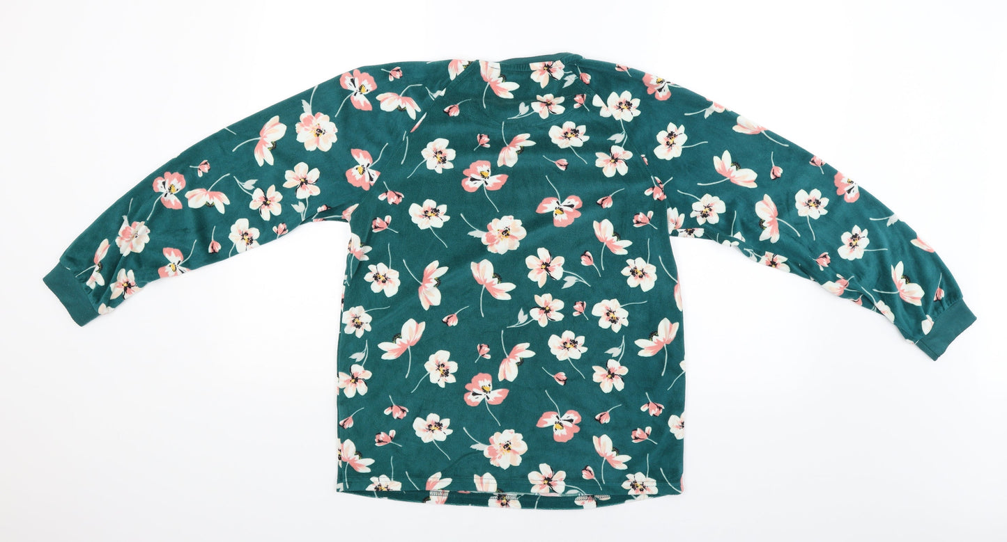 Love To Lounge Womens Green Floral  Pullover Jumper Size 6