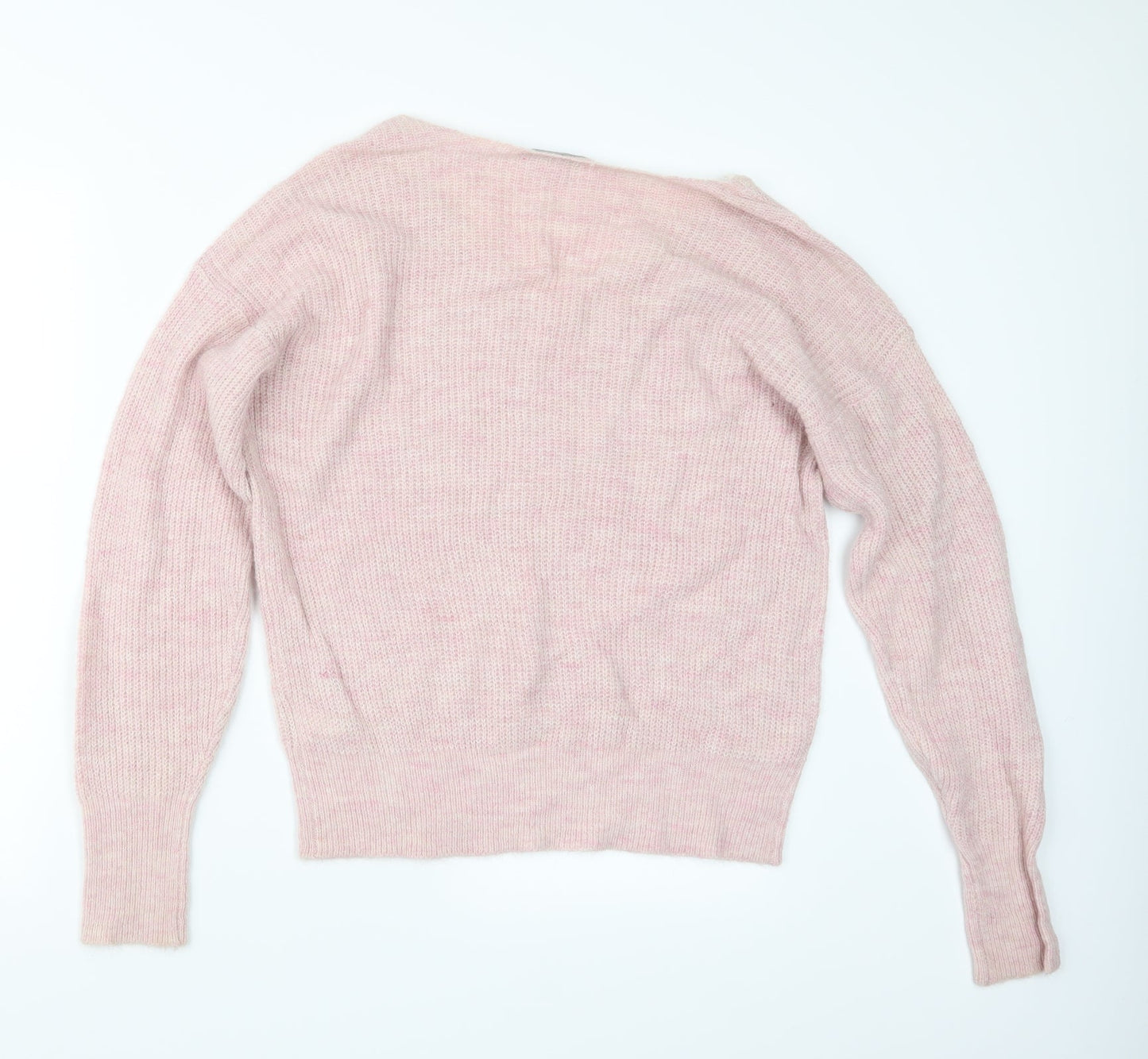Fransa Womens Pink  Knit Pullover Jumper Size S