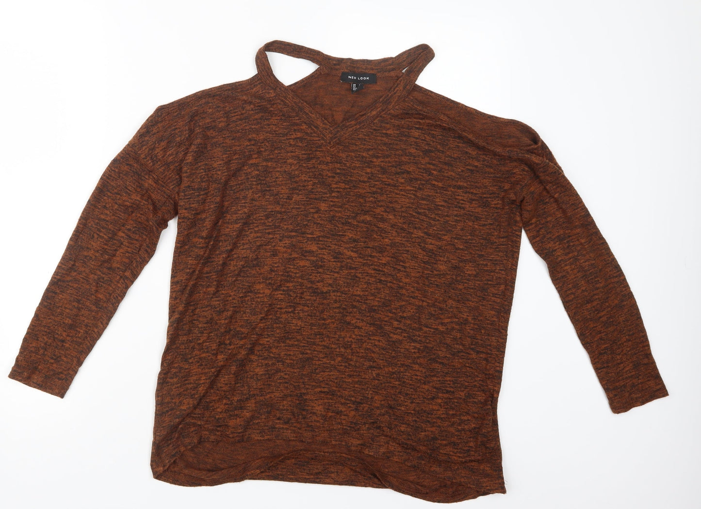 New Look Womens Brown   Basic T-Shirt Size S  - Open Shoulders