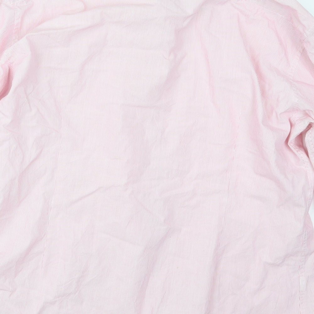 Limited Collection Mens Pink Striped   Button-Up Size 17.5