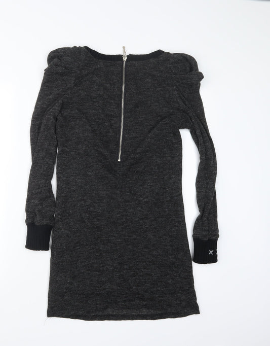 Vegas Womens Black  Knit Pullover Jumper Size S