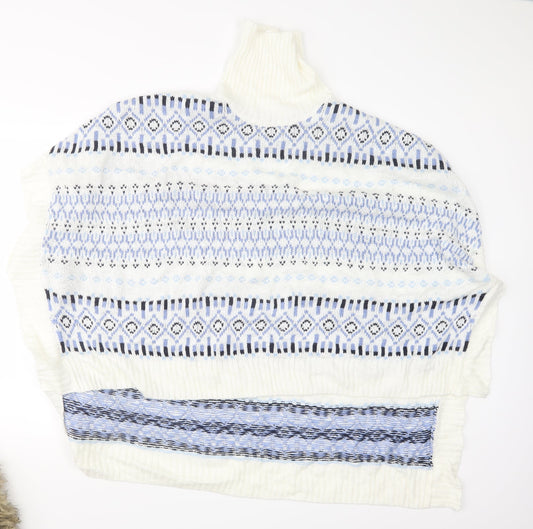 Blue Motion Womens Blue  Knit Cape Jumper Size M