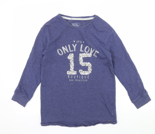 NEXT Girls Blue  Jersey Pullover Sweatshirt Size 8 Years  - Only Love