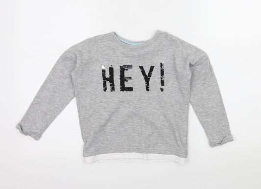 TU Girls Grey  Jersey Basic T-Shirt Size 4-5 Years  - Hey!