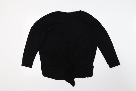 Select Womens Black  Knit Basic T-Shirt Size 16