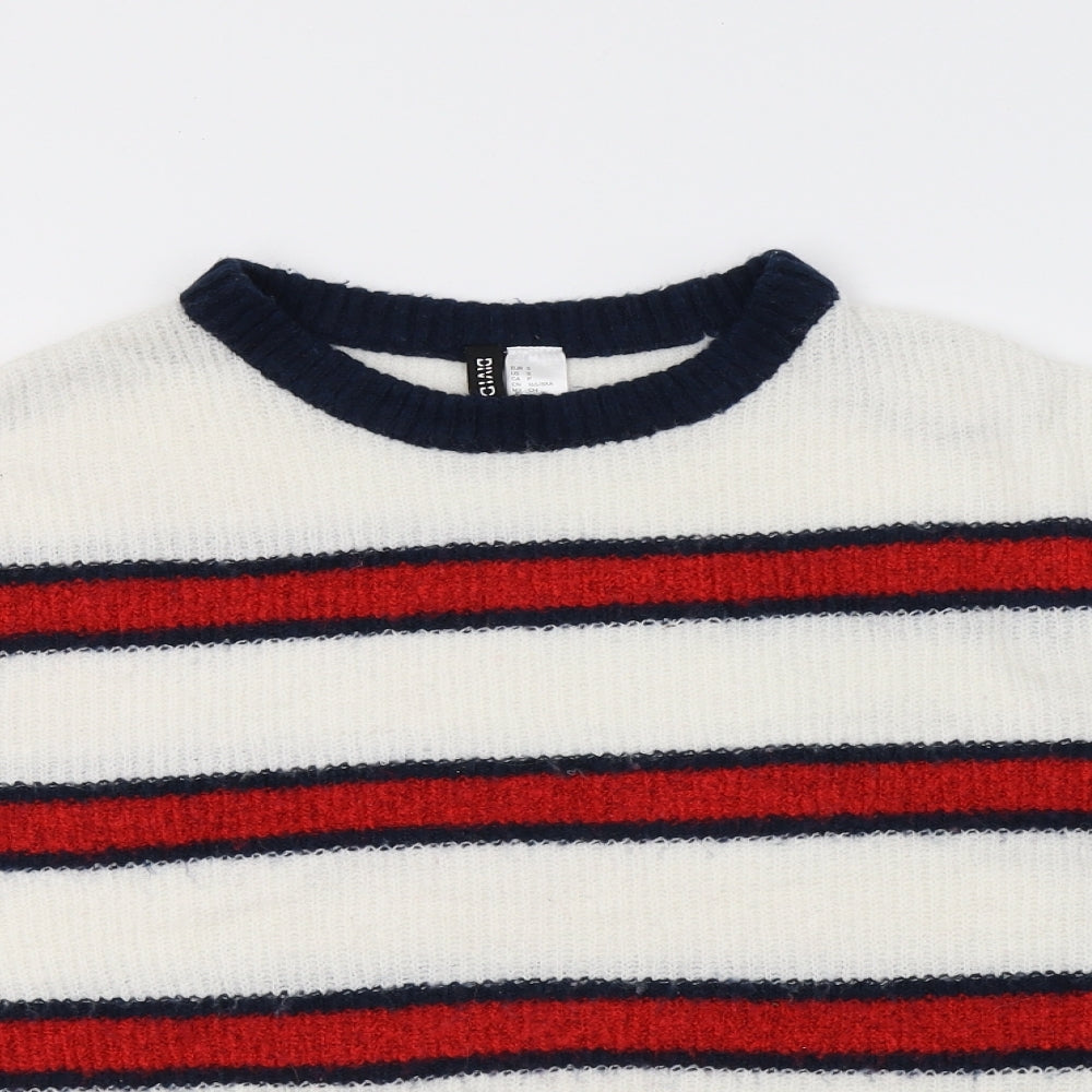 H&M Womens Multicoloured Striped Knit Pullover Jumper Size 10