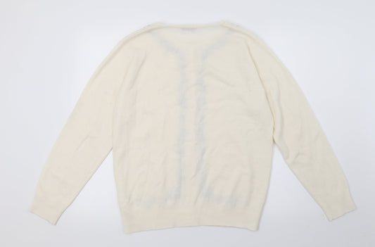 Berkertex Womens Ivory Floral Knit Cape Jumper Size 10