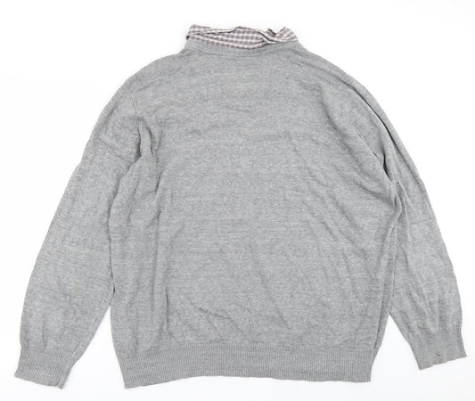 Easy Mens Grey  Knit Pullover Jumper Size XL