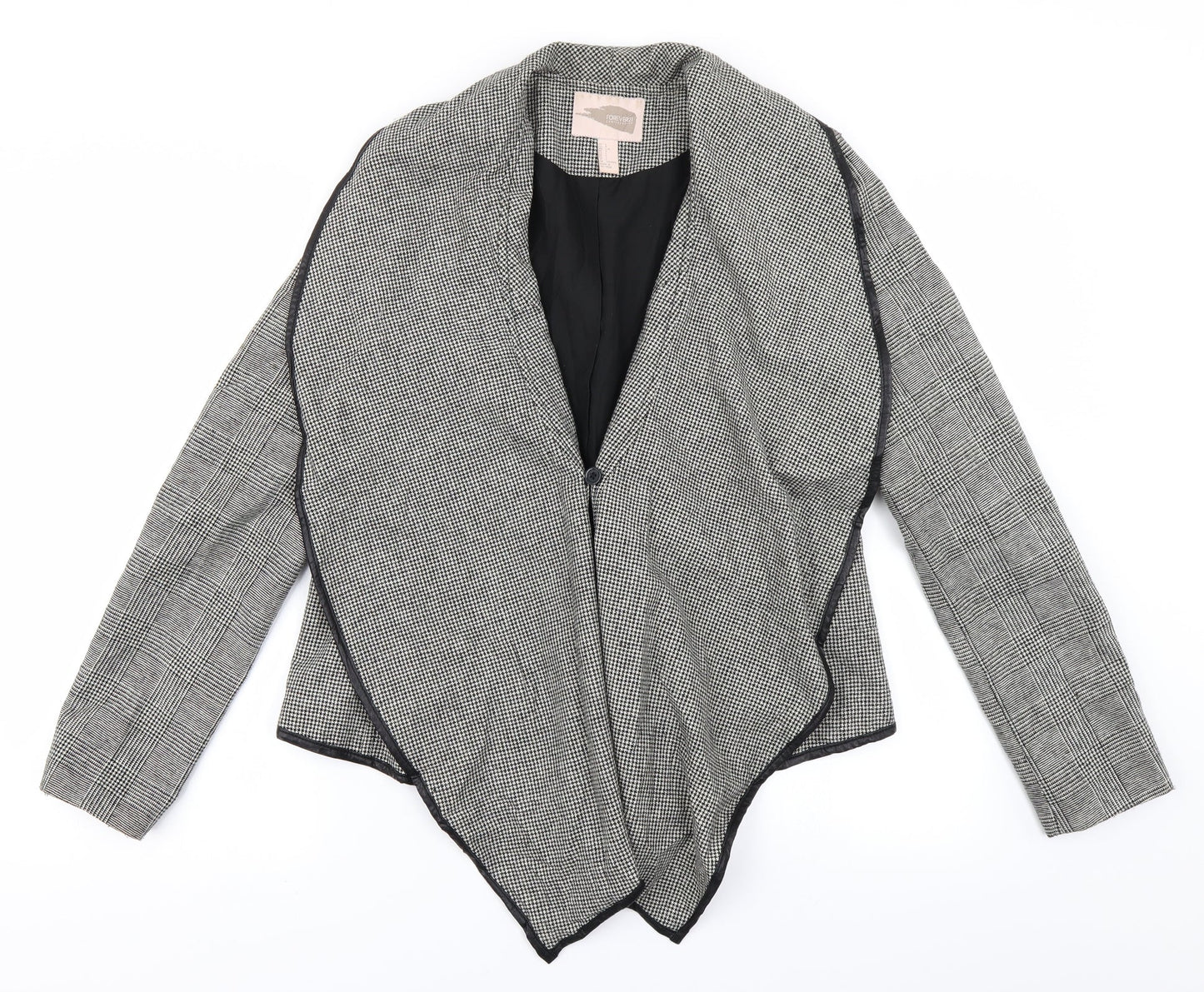 FOREVER 21 Womens Black Check  Jacket Blazer Size L