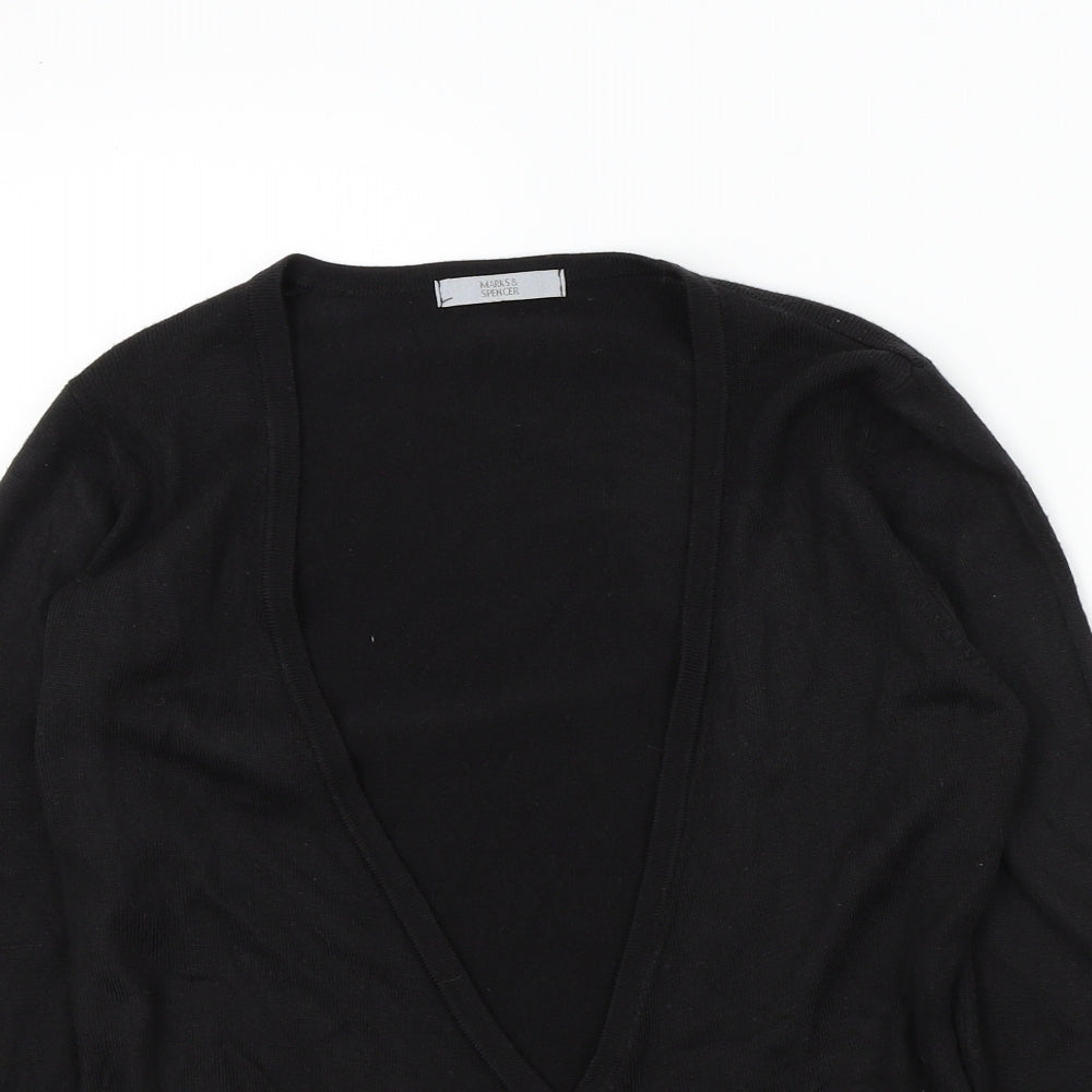 M&S Womens Black   Cardigan Jumper Size 8