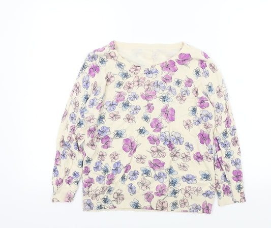 wearhouse Womens Multicoloured Floral  Pullover Jumper Size 14  - button back