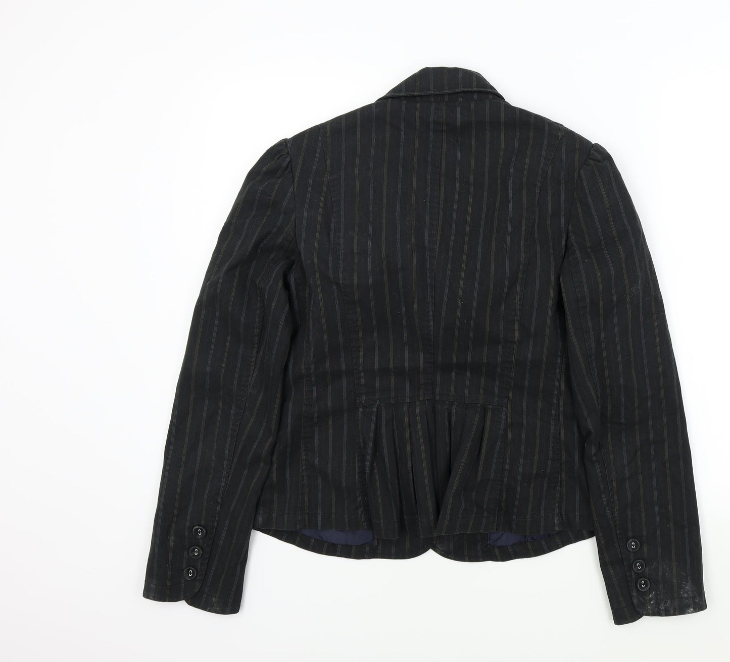 NEXT Womens Black Striped  Gilet Jacket Size 12
