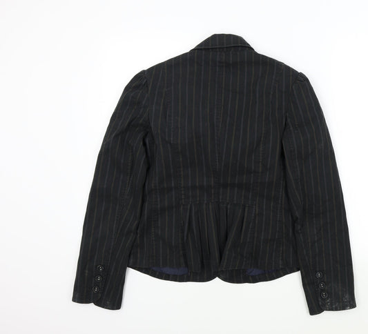 NEXT Womens Black Striped  Gilet Jacket Size 12