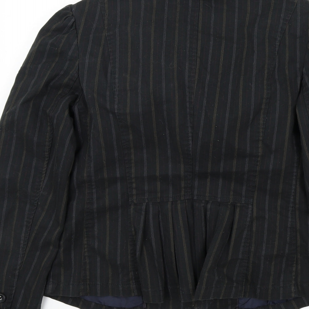NEXT Womens Black Striped  Gilet Jacket Size 12