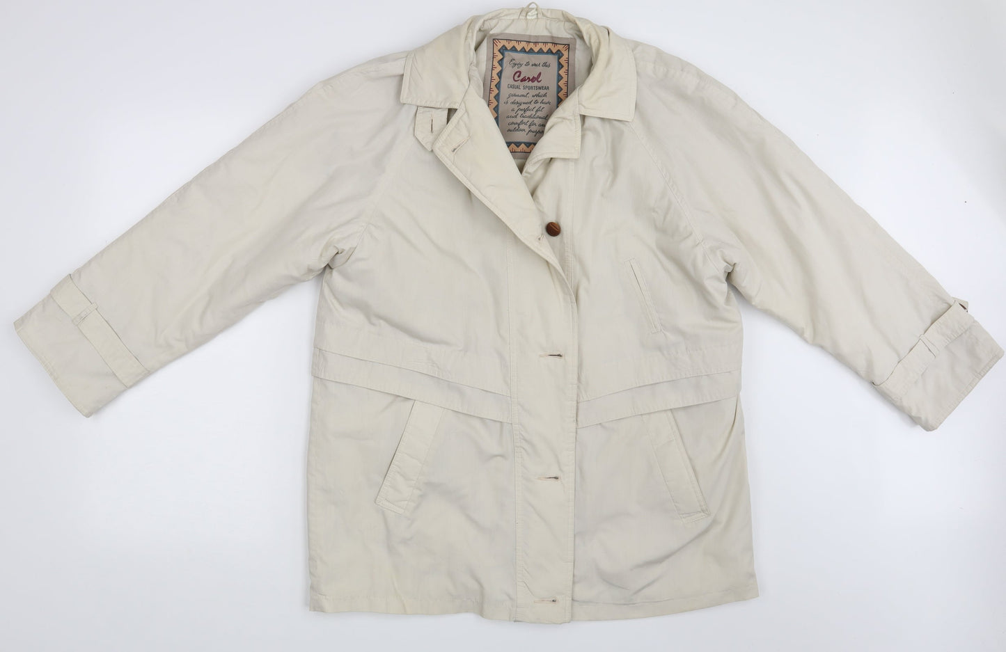 Carol Womens Beige   Jacket  Size 14