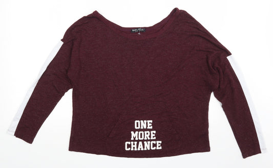 Select Womens Purple   Basic T-Shirt Size 16  - One More Chance