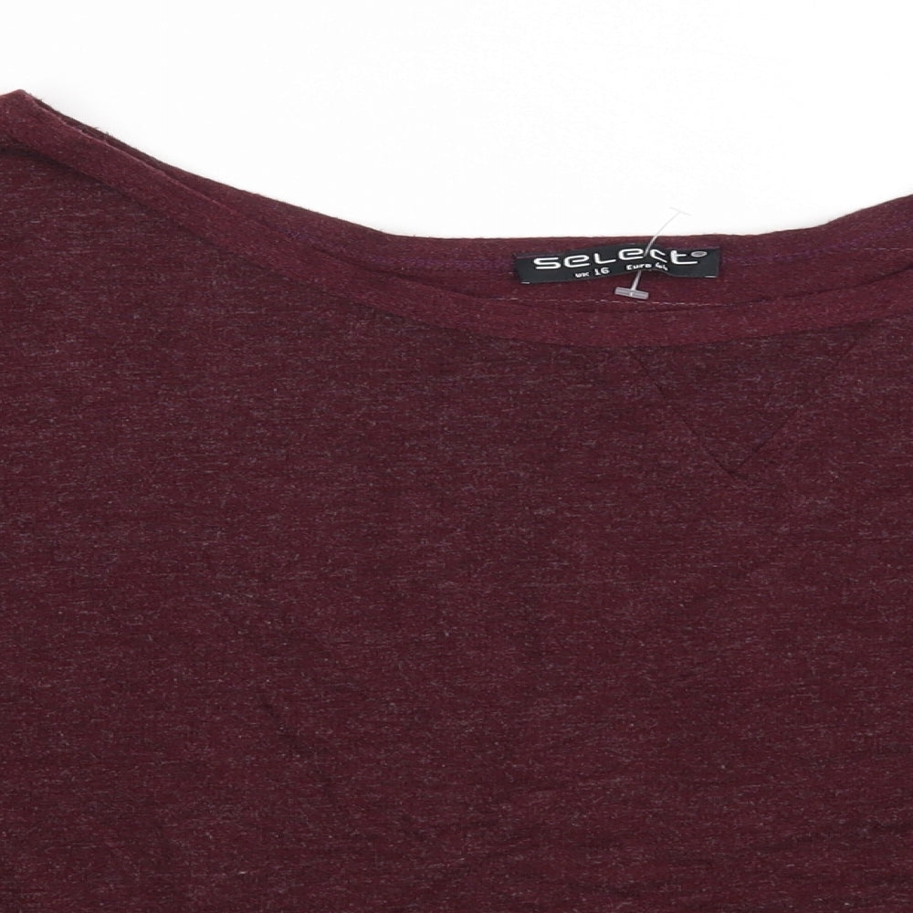 Select Womens Purple   Basic T-Shirt Size 16  - One More Chance