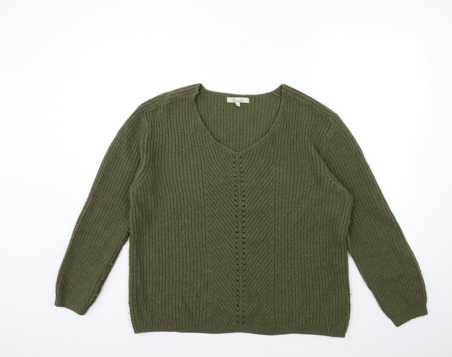 Peacocks Womens Green  Knit Pullover Jumper Size M