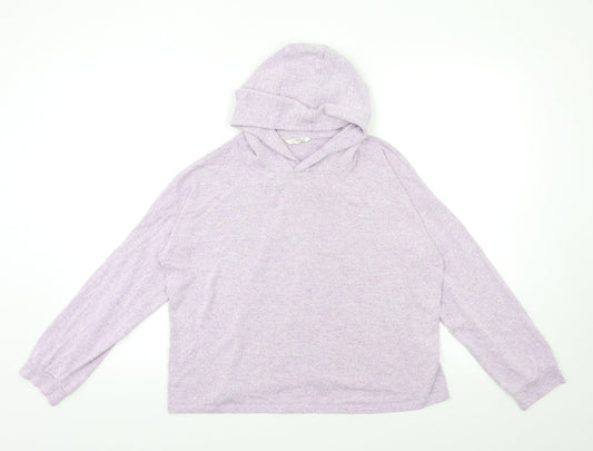 Marks and Spencer Girls Purple  Knit Pullover Hoodie Size 13 Years
