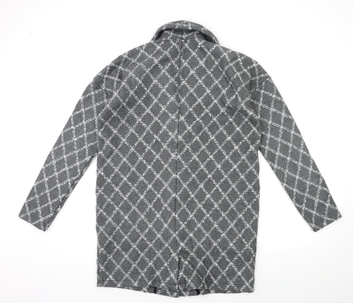 NEXT Womens Grey Check  Overcoat Coat Size M