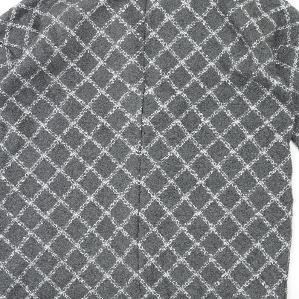 NEXT Womens Grey Check  Overcoat Coat Size M