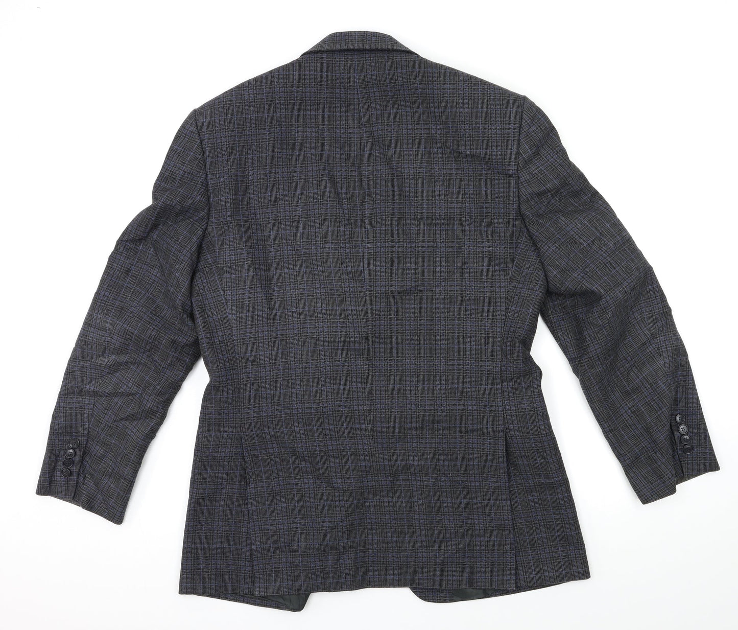 Marks and Spencer Mens Blue Check  Jacket Suit Jacket Size 40