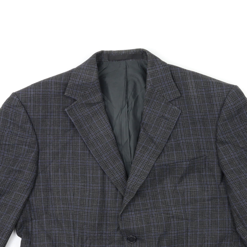 Marks and Spencer Mens Blue Check  Jacket Suit Jacket Size 40