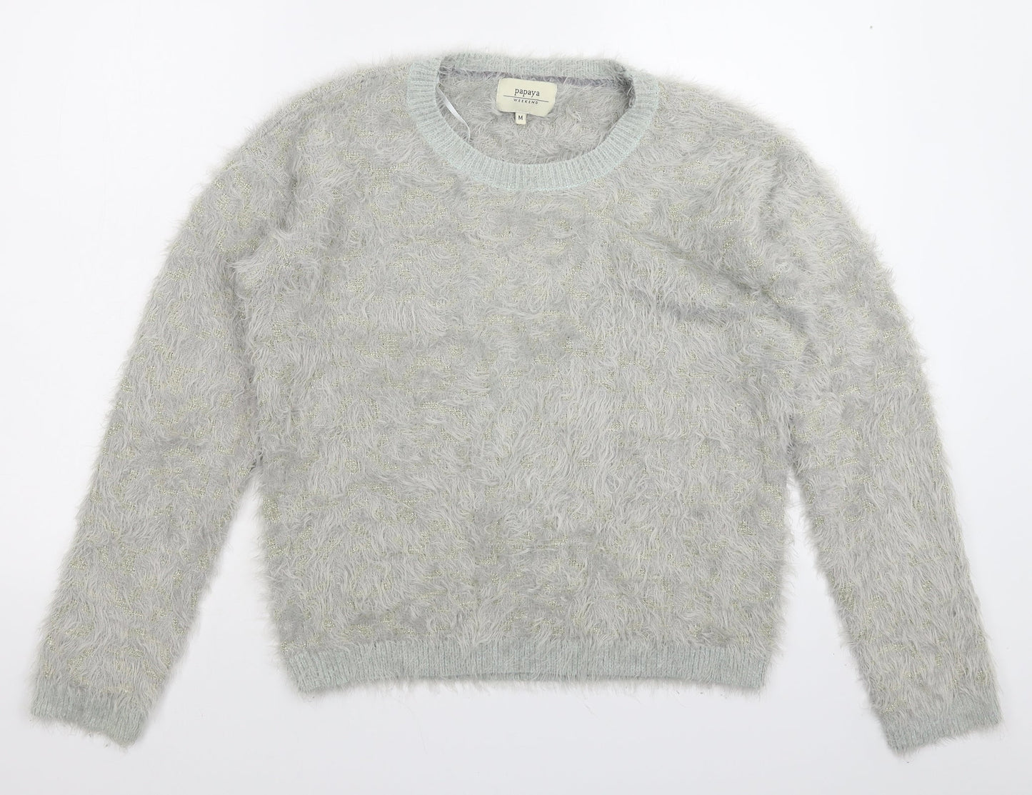 Papaya Womens Grey  Knit Pullover Jumper Size M