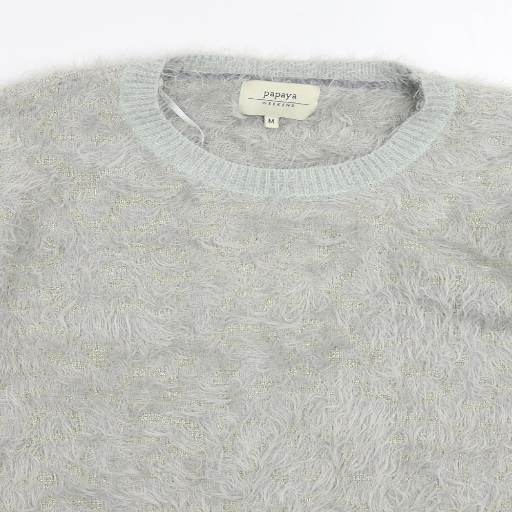 Papaya Womens Grey  Knit Pullover Jumper Size M