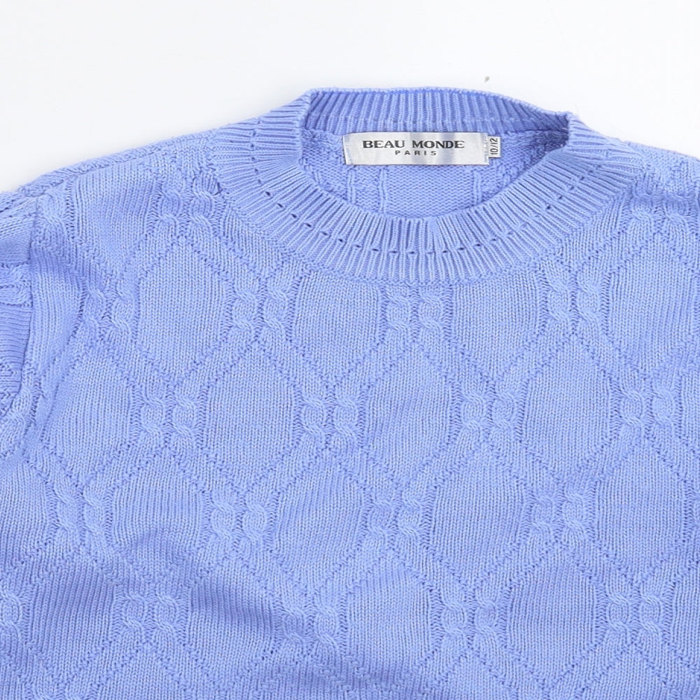 Beau Monde Womens Blue  Knit Pullover Jumper Size 12