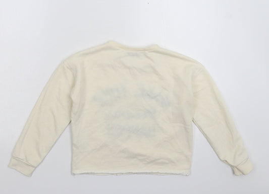 New Look Girls White   Pullover Sweatshirt Size 9 Years