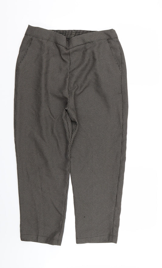 Preworn Womens Brown Houndstooth  Trousers  Size 14 L24 in - Stretch waistband